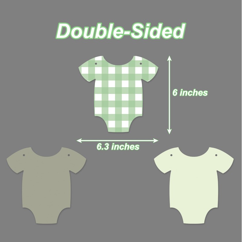 Sage Green Gingham Onesie Garland Banner for Gender Neutral Baby