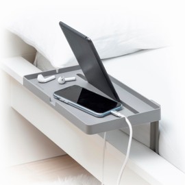InnovaGoods® Universal Bettregal für das Bett, vielseitig einsetzbar mit 3 Regalen, verstellbar, faltbar, ideal für Bücher, Zeitschriften, Pflanzen, Spielzeug, graue Farbe.