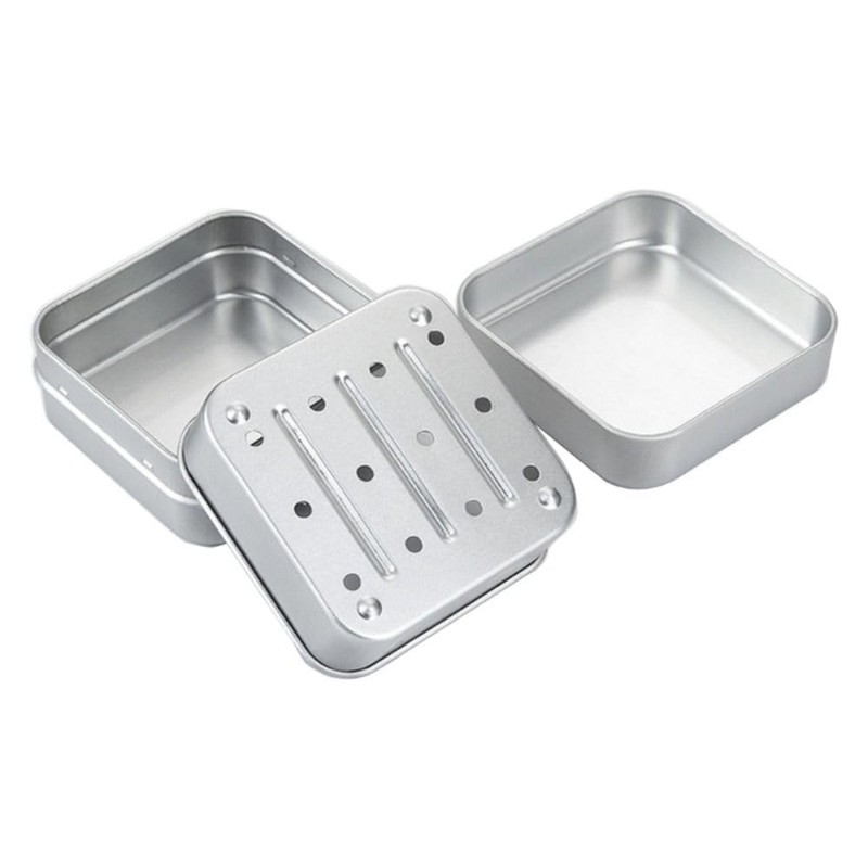 2PCS Soap Box, Aluminium Soap Cases with Drain Strainer, Bar