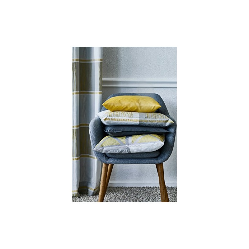 Apelt Polyester Cushion Cover, Light Grey/Yellow, 49 x 49 x