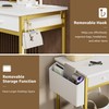 KAI-ROAD White and Gold Makeup Vanity Desk with Mirror and
