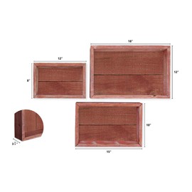 Ekena Millwork DECR18SBRTCBRD Set of 3, Rectangle, Closed Back, Vintage Farmhouse Shadow Box Shelves, Barnwood Decor Collection, Salvage Red