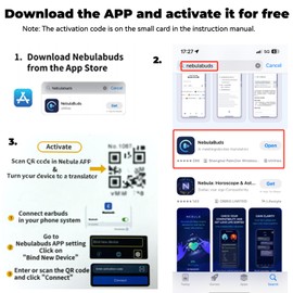 Language Translator Earbuds, Audífonos Traductores en Tiempo Real, Support 75 Languages Earphone Wireless Bluetooth (Beige)