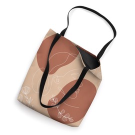 Abstract Minimalist Women Flowers Pastel Boho Face Line Art Tote Bag