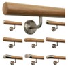 Oak Railing Handrail Set Kit with Angled Holder Various End