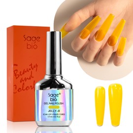 SAGEBIO Jelly Gel Nail Polish, 15ml Semi-Transparent Gel, Glossy Finish, Vibrant Colors for DIY Manicures, Long-Lasting & Chip-Resistant
