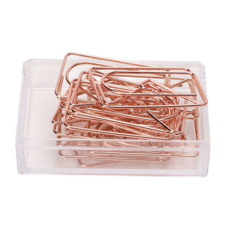 100PCS Paper Clips Portable Mini Cute Shape Electroplated Rose Gold