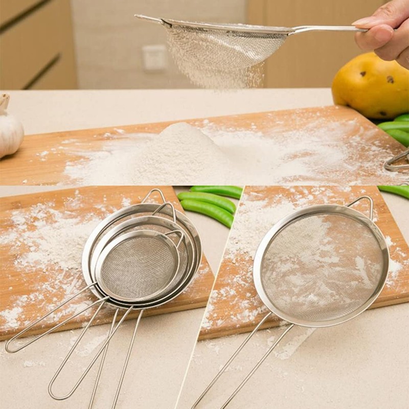 25CM Stainless Steel Strainer Fine Mesh Strainer Kitchen Sieve Fine