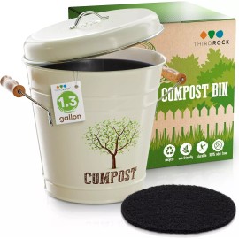 THIRD ROCK - 12 CHARCOAL FILTER FOR COMPOST 1.3 GALLON BUCKET 6.5" - SEALED