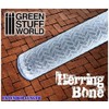 Green Stuff World Rolling Pin Herringbone Pattern for Modeling and