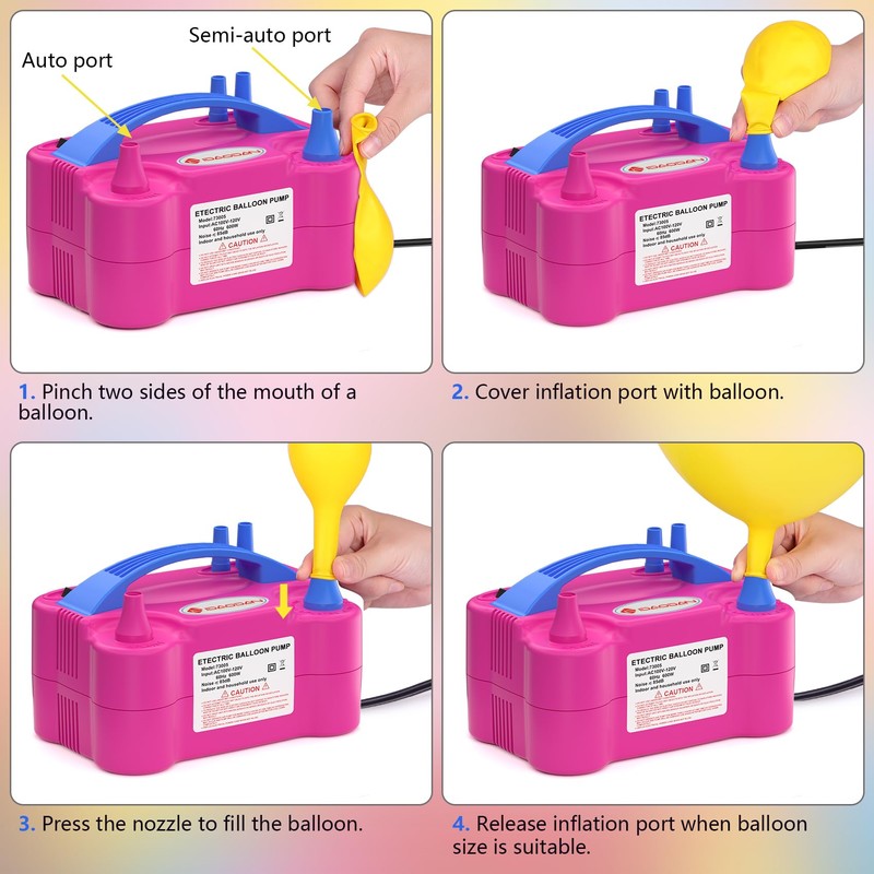 IDAODAN Electric Balloon Pump, Portable Electric Balloon Blower Machine Balloon
