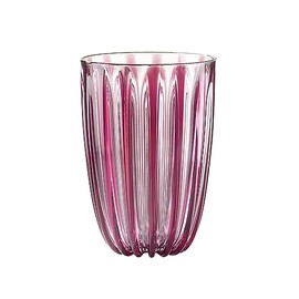 Guzzini Dolcevita Purple Tumbler, Set of 4 Drinkware Modern (Bio-Based) Plastic Amethyst Tumblers, Outdoor Indoor Entertainment Family Friends Gathering