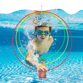 SASBSC Pool Toys for Kids Ages 4-8 8-12 Swimming Pool Diving Toys Swim Thru Diving Rings Water Dive Toys for Family Pool Games