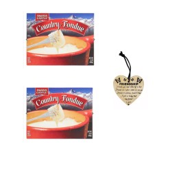 Swiss 2 Pack Swiss Castle Country Fondue with Wooden Friendship Ornament each 14 oz  - traditional and country