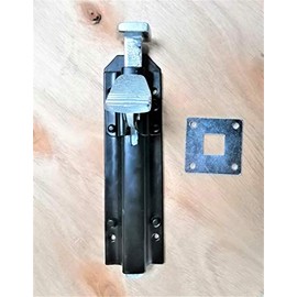 Infinity Decor® Heavy Duty Black Coated Metal Foot Operated Dead Bolt for Gate/Garage/Stable Door Ground/Floor – 200mm Metal Lock for Multi- Purpose Use