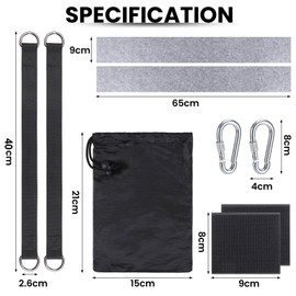 JIZZU Tree Swing Hanging Kit, 2Pcs Heavy Duty Hammock Tree Straps with 2Pcs Tree Protectors Pads + 2Pcs Climbing Buckles, for Child Swing, Hammock, Hanging Kit Straps