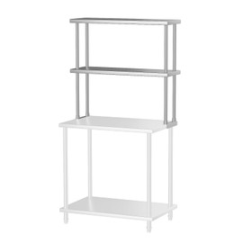 GarveeTech Stainless Steel Overshelf Shelves for Work & Prep Table 12" x 36", 2 Tier Double Deck Overshelf with Adjustable Shelf, Commercial Countertop Shelf for Kitchen, Restaurant