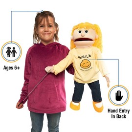 Silly Puppets Christian Girl Puppet, Smile Jesus Loves You Shirt (25")