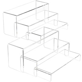NIUBEE Acrylic Display Riser, 6 Pcs 9" Large Acrylic Risers, Clear Rectangular Stands for Candy Dessert Cupcakes, Collectibles Display Stands Shelf for Display for Funko POP Figures