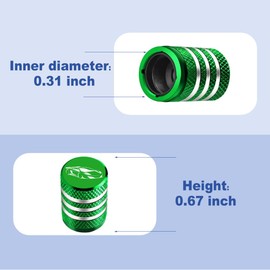 Aluminum Tire Valve Stem Caps Cover, 4-Pack, Metal Air Caps with Plastic Liner, Universal for Cars, Trucks, Motorcycles, Bikes (QMZ-LV-QC)