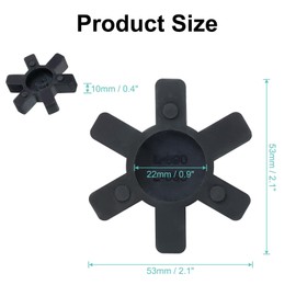sourcing map 4pcs L090/L095 Jaw Coupling Insert, Flexible Solid Type NBR Rubber Jaw Coupling Center Inserts for L Jaw Coupling L-Jaw Coupler Set, Black