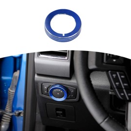 RT-TCZ for Mustang Headlight Switch Knob Ring Trim Cover for Ford F150 2015-2020 for Mustang 2015-2023 Blue Interior Accessories 1pcs
