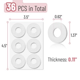 DR. JK- Felt Callus Pads, 36 pcs, White Round Callus Cushions for Feet, Adhesive Corn Cushions for Feet