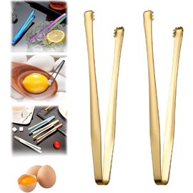 Egg Chalaza Removal Tool, 2Pcs Stainless Steel Egg Chalaza Removal Tools,Stainless Steel Eggshell Fragment Remover Tool,Chalaza Remover Tool for Egg,Egg Chalaza Removal Tool for Egg, Gold
