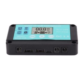 MPPT Regulator, Solar Charge Controller Accurate Dual USB No Power Start Easy to Install for Industry (100A)