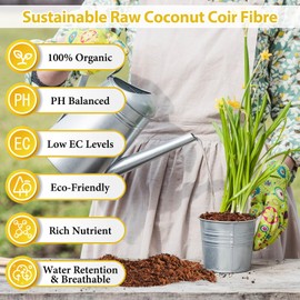 Legigo Pack of 3 Organic Coco Coir Bricks- 100% Natural Compressed Coco Peat Brick Coconut Fiber Substrate with Low EC& pH Balance, Coir Plant Soil Enhance Root Growth for Herbs, Flowers, House Plants