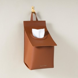 OLETHA Toilet Paper Holder - Aesthetic Bathroom Decor - Free Standing or Wall Hanging Cover for Toilet Rolls & Tissues Cube Boxes, Brown