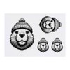 4 x 'Beaver wearing Woolly Hat' Temporary Tattoos - Water