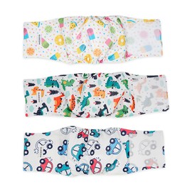 MICOOYO Washable Belly Bands for Male Dogs | Reusable Doggie Diapers | Absorbent Doggy Wraps with Adjustable Velco - Pack of 3