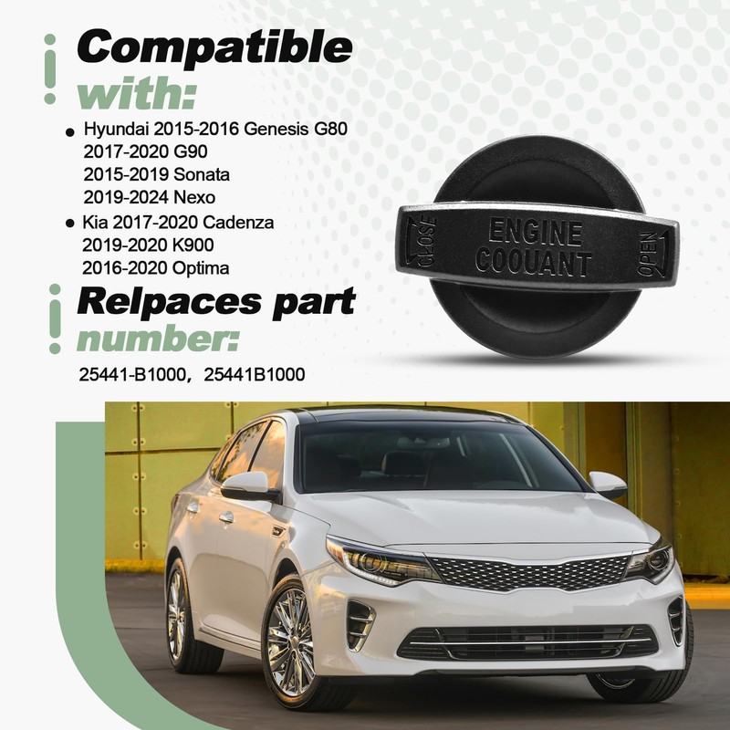 Coolant Reservoir Cap Compatible with 2015-2024 Hyundai Genesis G80 G90