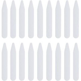 200 piezas de collar de plástico para cuello de huesos, collar de refuerzo, soportes de cuello para camisas de hombre (blanco, 1 x 6 cm)