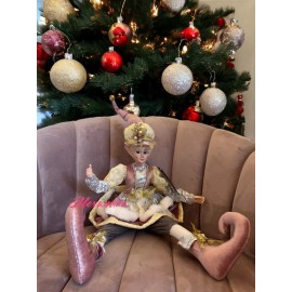 Rachel Zoe 31" Christmas Pink Elf Fairy Posable Shelf Sitter Doll Winter Home Decor New