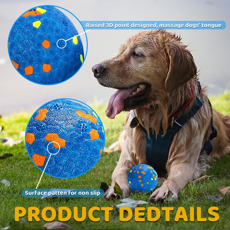 JEROCK Dog Balls, Indestructible Dog Toy Ball for Aggressive Chewers,