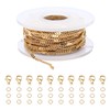 Loprome 33 Feet Stainless Steel Flat Link Chains for Jewelry