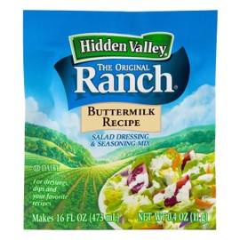 Hidden Valley Buttermilk Ranch Salad Dressing & Seasoning Mix, Gluten Free, 1 Packet (Package May Vary)