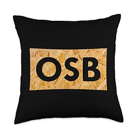 Designs für Holzverarbeitung OSB Board-Lettering for coarse chipboard and Wood Fans Throw Pillow, 18x18, Multicolor