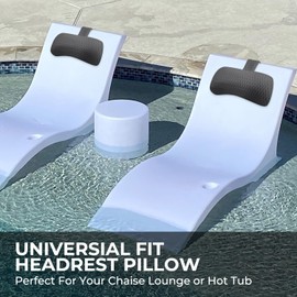 Headrest Pillow for Patio Chaise Lounge (2-Pack)，Hot Tub Pillow for Headrest, Universal Height Adjustable Chaise Lounge Pillow for Sunbathing Swing Pool Furniture, Grey