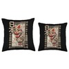 Noh Masks Traditional Japanese Woodblock Ukiyo-e Anime Throw Pillow