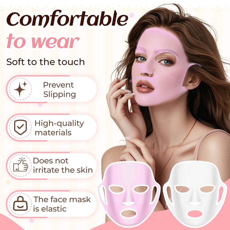 2 Pcs Silicone Face Mask Holder, Reusable Sheet Mask Cover