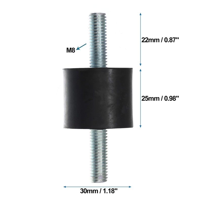 X AUTOHAUX 4pcs M8 Anti Vibration Rubber Isolator Mount 30x25mm