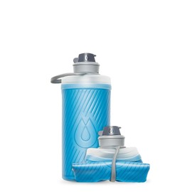 Hydrapak Flux - Botella de agua plegable para mochilero (1 litro) - Sin BPA, ultra ligera, a prueba de derrames, color azul Tahoe