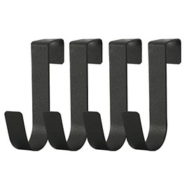 Eywlwaar Over The Cabinet Door Single Hooks 4 Pack (Black)