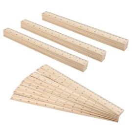 MUKCHAP 36 PCS 30cm/12 Inch Wooden Rulers, Inches with Centimeters Wood Straight Ruler for Measuring Tool