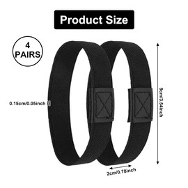 Pack of 8 Shoelaces Fixing Strap for Football Boots Against Loosening Bows, Tear-Resistant Fixation Made of Sustainable RPET, Shoelaces Fixing Band Football, for Football Boots, High Heel (Black),