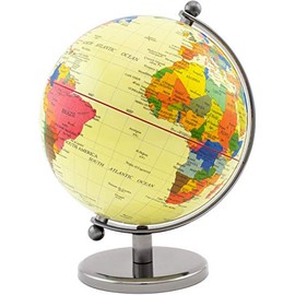 BRUBAKER Pale World Globe Vintage-inspired Design Stainless Steel 7.5 inches tall