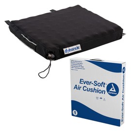 Dynarex 10610 Ever-Soft Air Cushion, Wheelchair Cushion to Prevent & Relieve Painful Pressure Wounds and Increase Seated Comfort, 300 lb Weight Capacity, Black, 16" x 16" x 4"